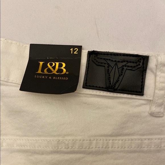L&B white sequin flare jeans. Size 12 NWT - Picture 14 of 16